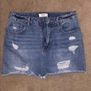 Distressed Forever 21 Jean Skirt